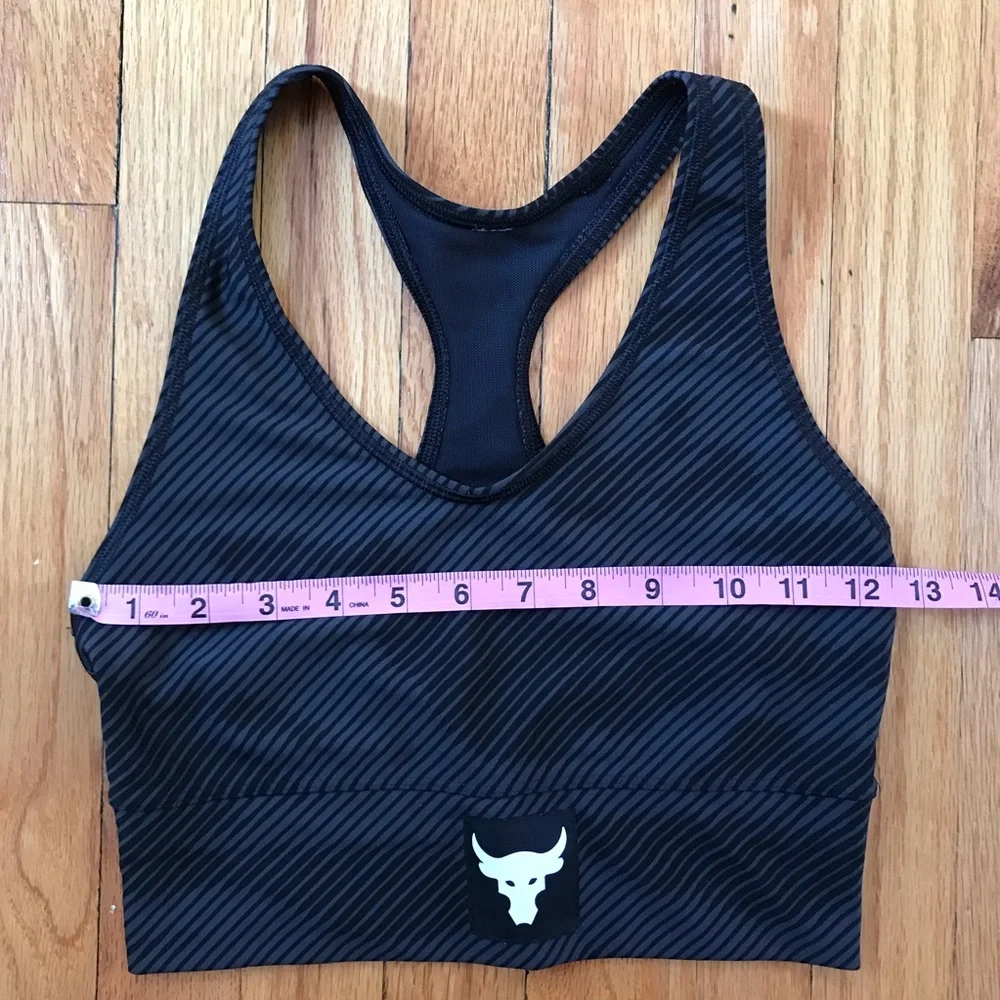 Under Armour Black Striped Sports Bra Small